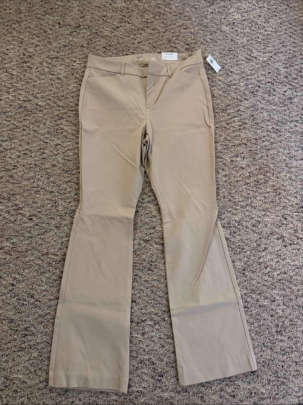 Old Navy Beige Flare Wide-Leg Jeans
